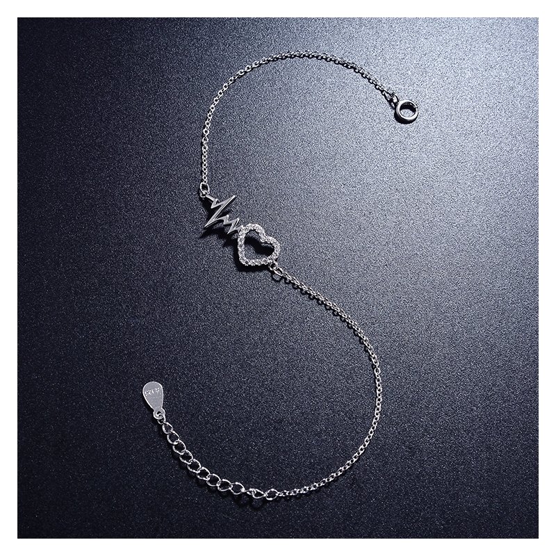 Bransoletka srebrna 925 linia życia na kostkę stopę