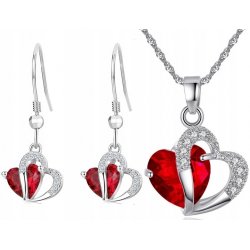 Komplet biżuterii srebrnej 925 serce dla kobiety
