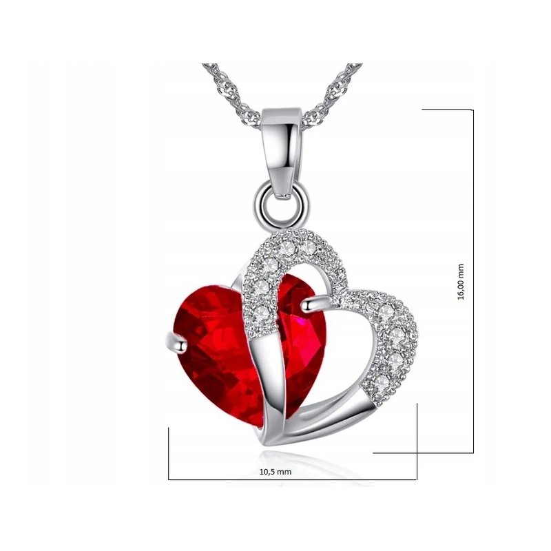 Komplet biżuterii srebrnej 925 serce dla kobiety