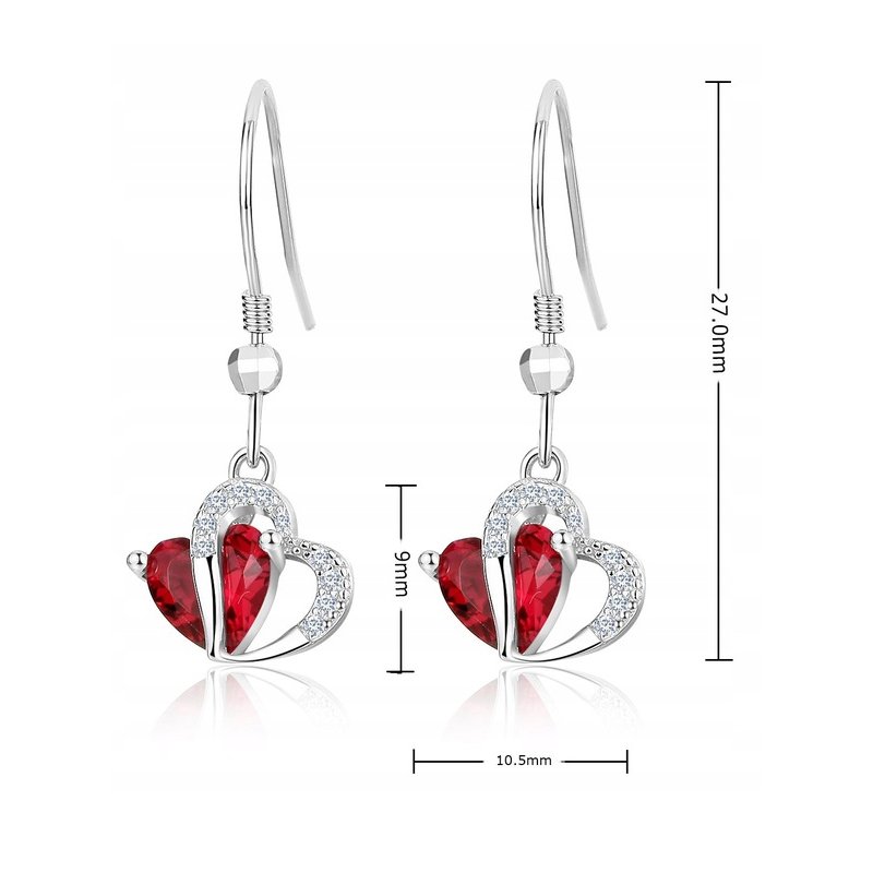 Komplet biżuterii srebrnej 925 serce dla kobiety