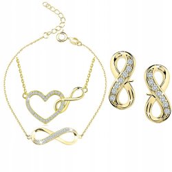 Komplet biżuterii srebrnej nieskończoność srebro