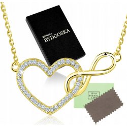 Srebrny naszyjnik serce nieskończoność srebro pozłacane 925