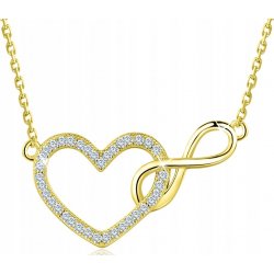 Srebrny naszyjnik serce nieskończoność srebro pozłacane 925
