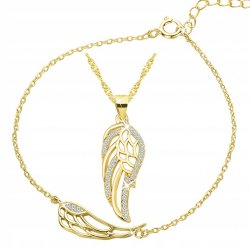 Komplet biżuterii srebrnej skrzydła anioła srebro