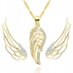 Komplet biżuterii srebrnej skrzydła anioła srebro