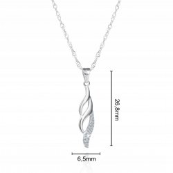 Srebrny naszyjnik zawieszka rodowany dla kobiety