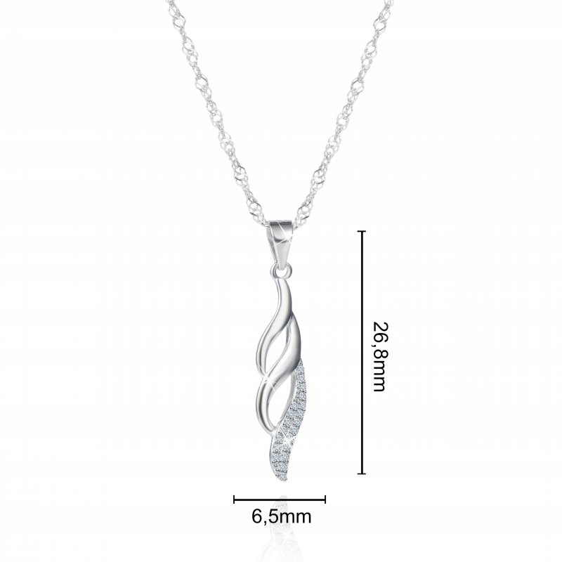 Srebrny naszyjnik zawieszka rodowany dla kobiety