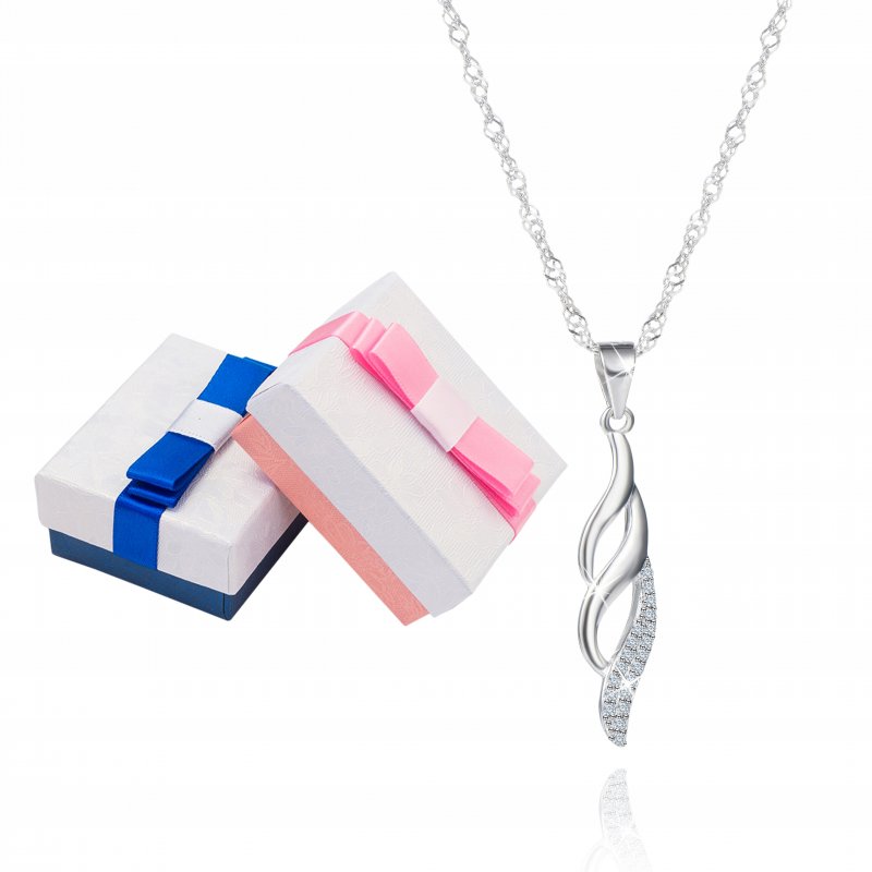 Srebrny naszyjnik zawieszka rodowany dla kobiety