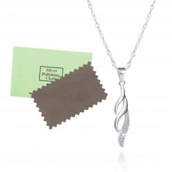 Srebrny naszyjnik zawieszka rodowany dla kobiety