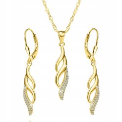 Komplet biżuterii srebrnej skrzydła srebro pozłacane 925