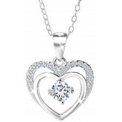 Naszyjnik srebrny rodowany 925 serce dla kobiety