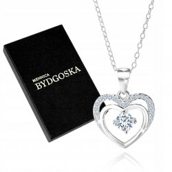 Naszyjnik srebrny rodowany 925 serce dla kobiety