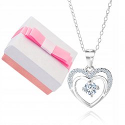 Naszyjnik srebrny rodowany 925 serce dla kobiety