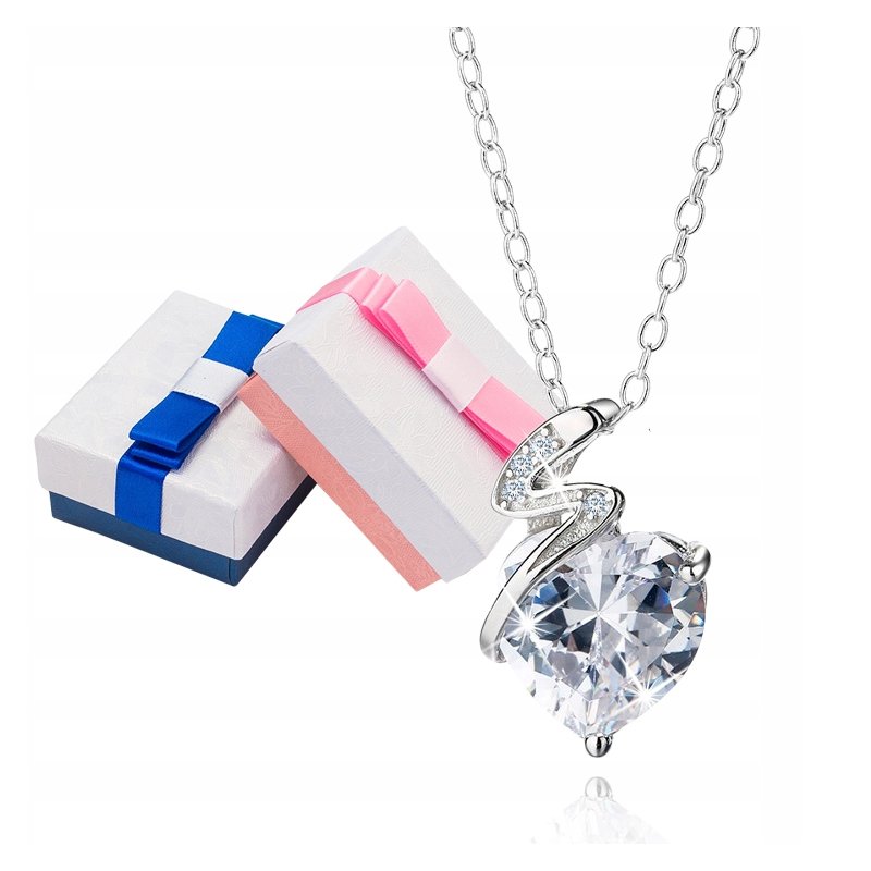 Naszyjnik srebrny 925 serce piorun dla kobiety