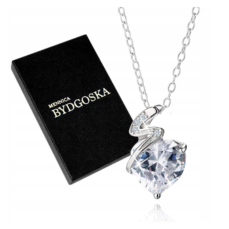 Naszyjnik srebrny 925 serce piorun dla kobiety