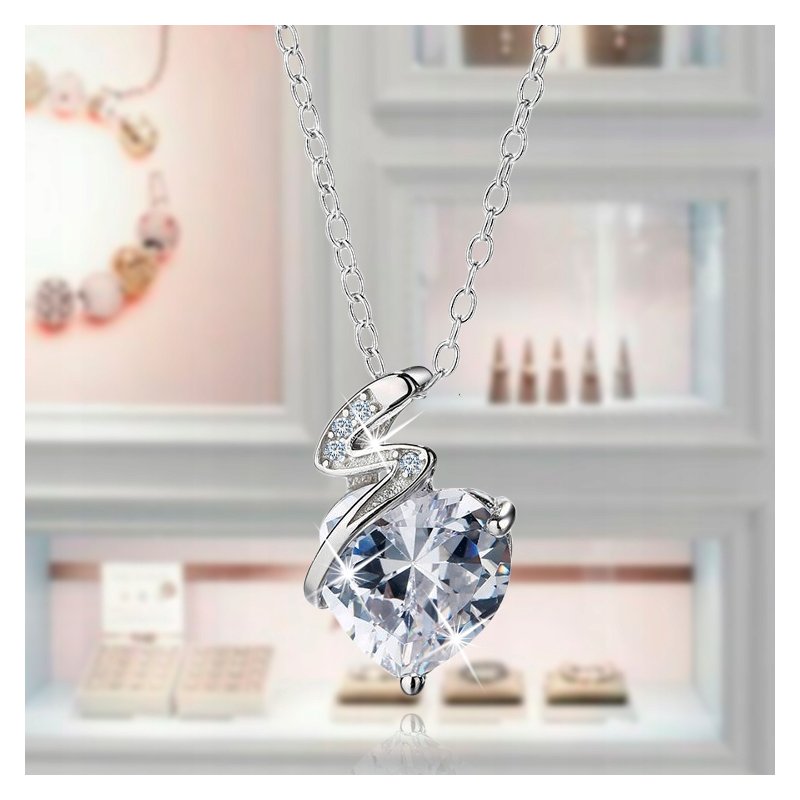 Naszyjnik srebrny 925 serce piorun dla kobiety