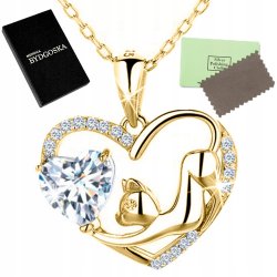 Srebrny naszyjnik łańcuszek z zawieszką kot naszyjnik srebro pozłacane próba 925 damski