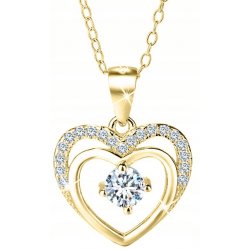 Srebrny naszyjnik łańcuszek z zawieszką serce srebro pozłacane elegancki dodatek