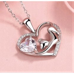 Naszyjnik srebrny damski kotek łańcuszek z zawieszką rodowany srebro 925