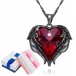 Naszyjnik srebrny 925 serce anioła łańcuszek damski z zawieszką srebro