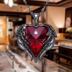 Naszyjnik srebrny 925 serce anioła łańcuszek damski z zawieszką srebro