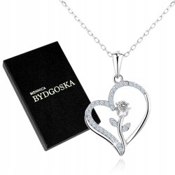 Naszyjnik srebrny łańcuszek damski z zawieszka srebro próba 925 oryginalny