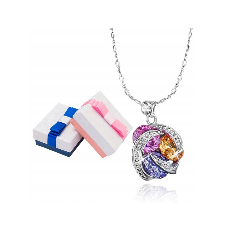 Naszyjnik srebrny rodowany łańcuszek z zawieszką