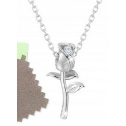 Srebrny naszyjnik łańcuszek z zawieszką róża