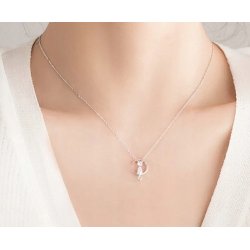 Srebrny naszyjnik 925 celebrytka kotek dla kobiety