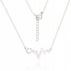 Naszyjnik srebrny łańcuszek damski celebrytka linia życia serce prezent