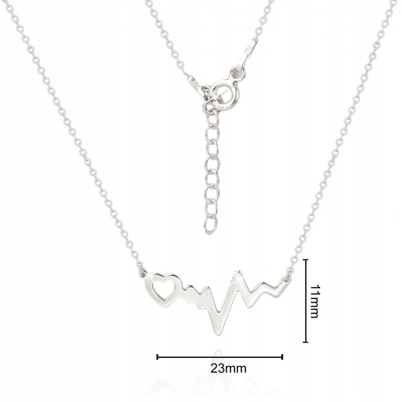 Naszyjnik srebrny łańcuszek damski celebrytka linia życia serce prezent