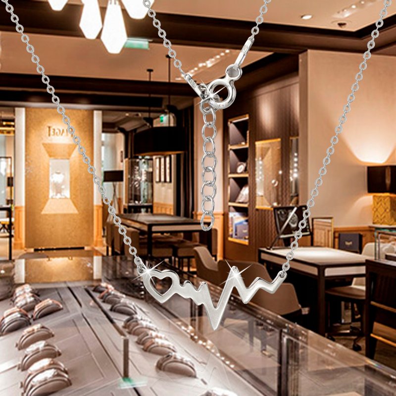 Naszyjnik srebrny łańcuszek damski celebrytka linia życia serce prezent