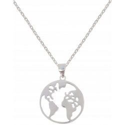 Naszyjnik azymut srebrny rodowany mapa celebrytka