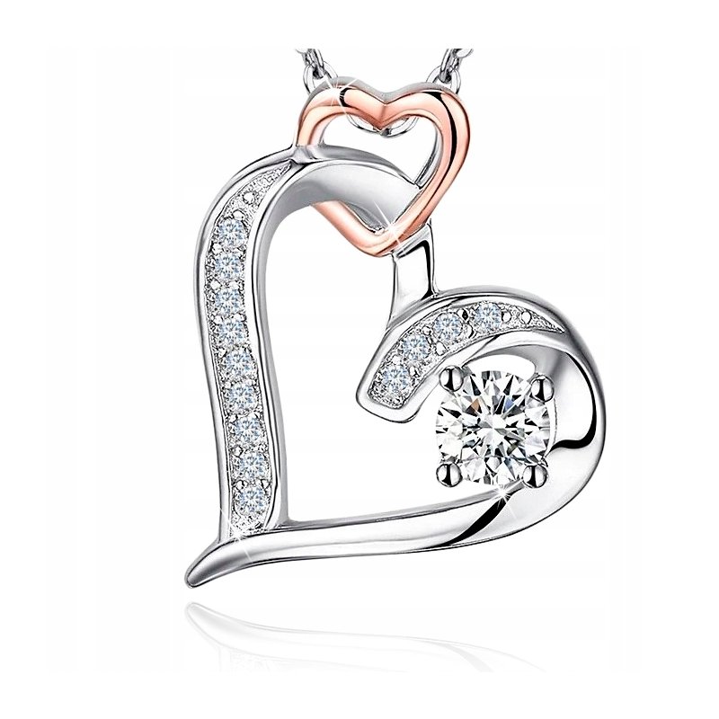 Srebrny naszyjnik serce srebro 925 dla dziewczyny