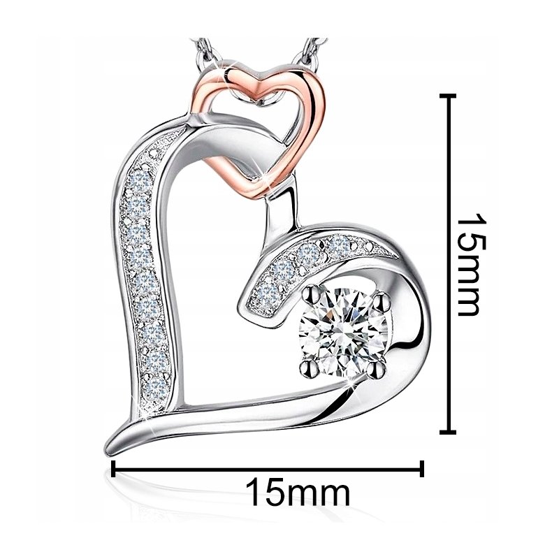 Srebrny naszyjnik serce srebro 925 dla dziewczyny