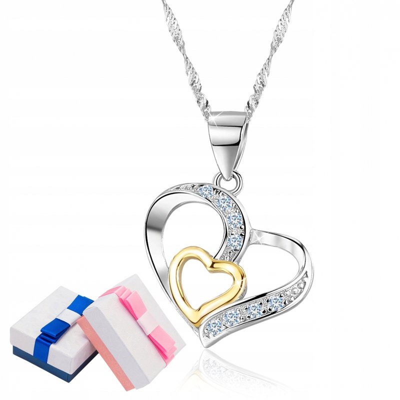 Naszyjnik serce srebro 925 celebrytka dla kobiety