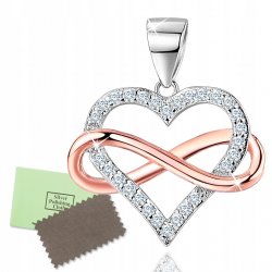 Srebrny naszyjnik serce nieskończoność dla ukochanej