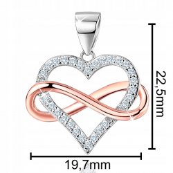 Srebrny naszyjnik serce nieskończoność dla ukochanej