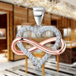 Srebrny naszyjnik serce nieskończoność dla ukochanej