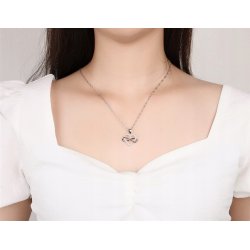 Srebrny naszyjnik serce nieskończoność dla ukochanej