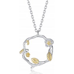 Naszyjnik srebrny 925 rodowany listki celebrytka
