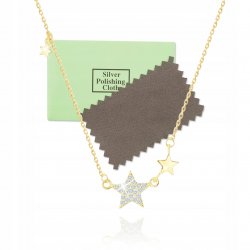 Srebrny naszyjnik damski łańcuszek celebrytka 925 damski gwiazdki