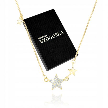Srebrny naszyjnik damski łańcuszek celebrytka 925 damski gwiazdki