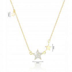 Srebrny naszyjnik damski łańcuszek celebrytka 925 damski gwiazdki