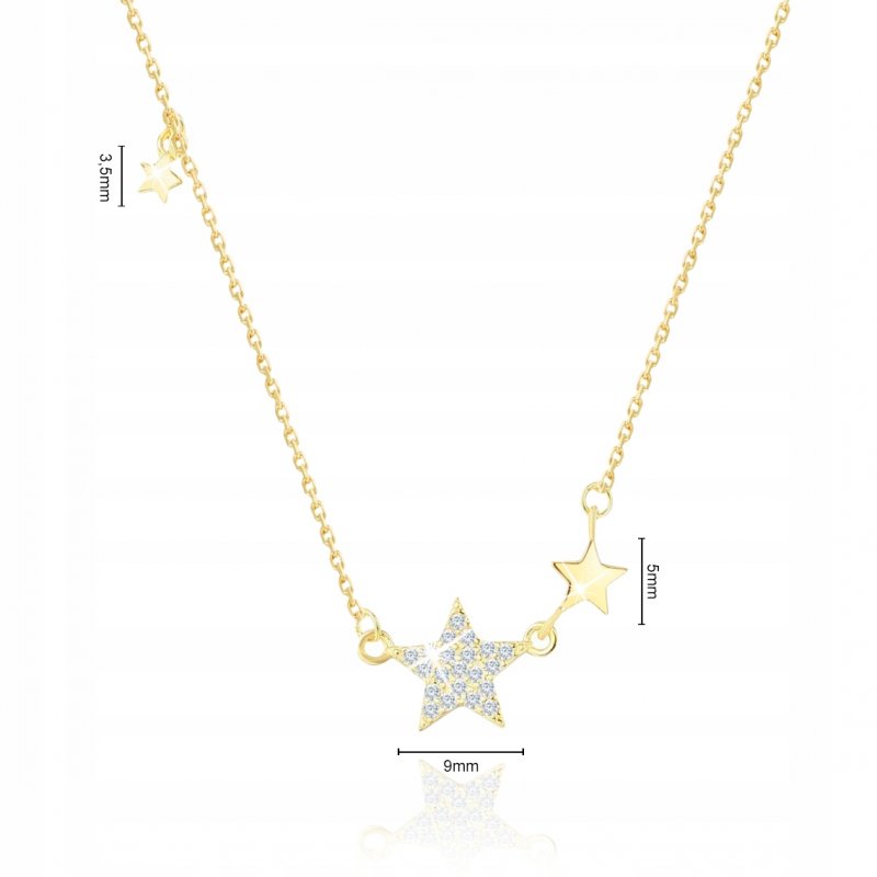Srebrny naszyjnik damski łańcuszek celebrytka 925 damski gwiazdki