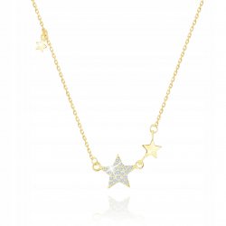 Srebrny naszyjnik damski łańcuszek celebrytka 925 damski gwiazdki