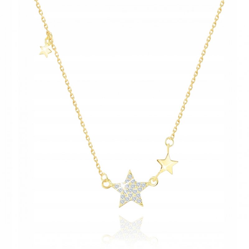 Srebrny naszyjnik damski łańcuszek celebrytka 925 damski gwiazdki