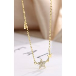 Srebrny naszyjnik damski łańcuszek celebrytka 925 damski gwiazdki