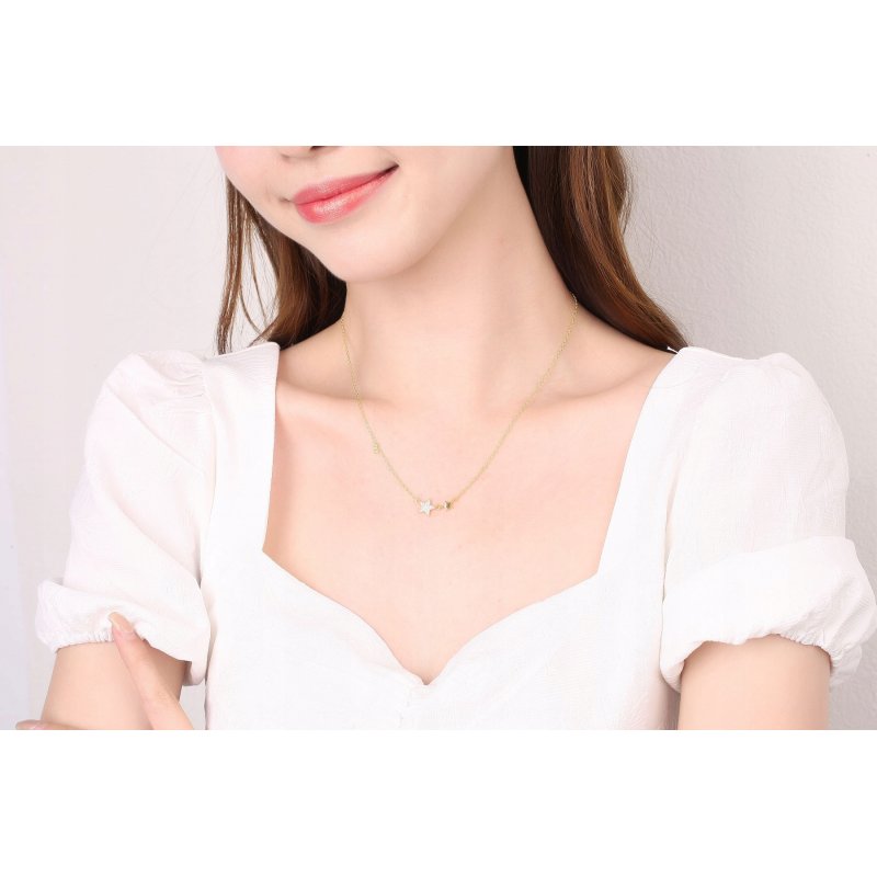 Srebrny naszyjnik damski łańcuszek celebrytka 925 damski gwiazdki