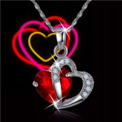 Naszyjnik serce dla kobiety srebro 925 rodowany